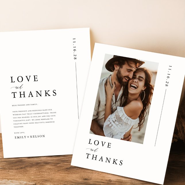 Budget Minimalist Photo Wedding Thank You Cards (Creator Uploaded)