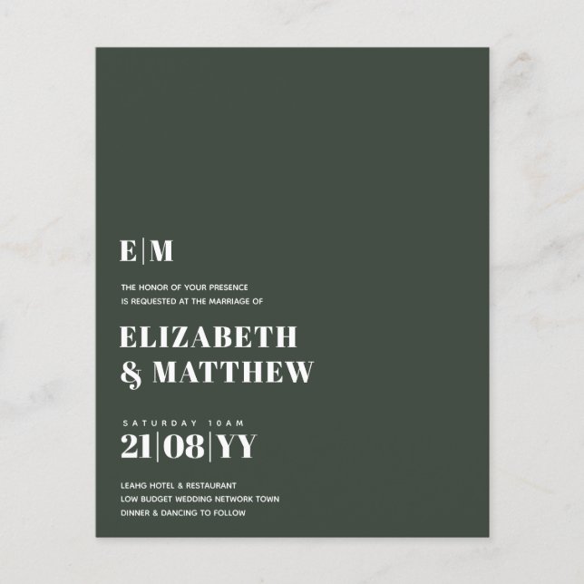 BUDGET Minimalist Plain Typography INVITE - ANY Flyer (Front)