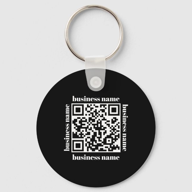 budget minimalist QR Code Business Keychain (Front)