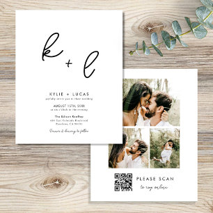 Budget Minimalist Qr Code Photo Wedding Flyer