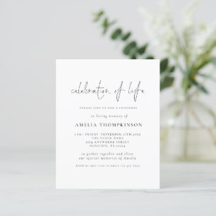 Budget Minimalist Script Celebration Of Life
