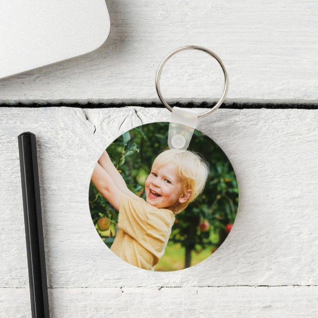 Budget Minimalist Simple Two Photo Gift Key Ring (Creator Uploaded)