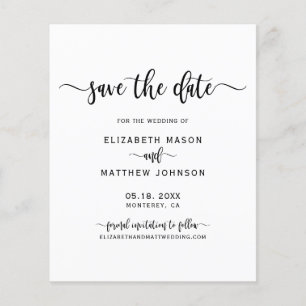 Budget Minimalist Stylish Script Save The Date 