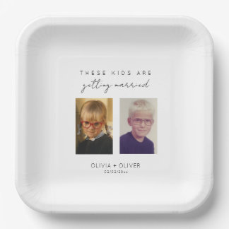 Budget, minimalist these kids are getting married paper plate