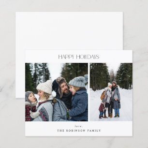 Budget Minimalist Two Photo Happy Holidays