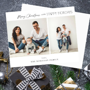 Budget Minimalist Two Photo Merry Christmas