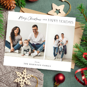 Budget Minimalist Two Photo Merry Christmas Flyer