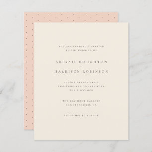 Budget Minimalist Typography Blush & Cream Wedding