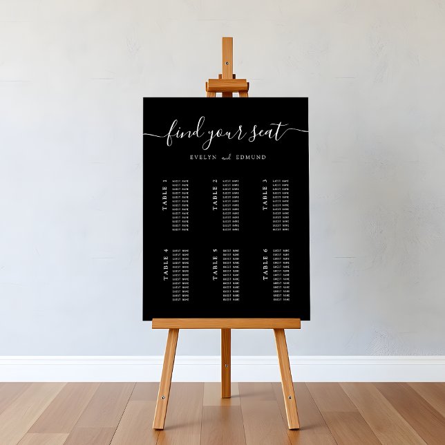 Budget Minimalist Wedding 6 Table Seating Chart (Creator Uploaded)