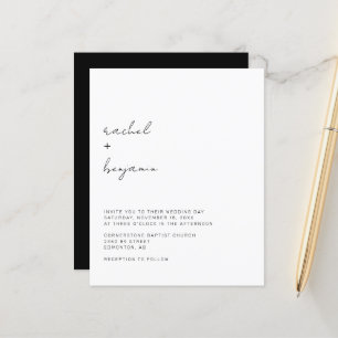 Budget Minimalist Wedding Modern Simple Typography