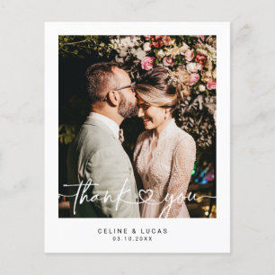 Budget Minimalist Wedding Photo Thank You Card