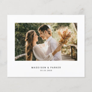 Budget Minimalist Wedding Photo Thank You Card