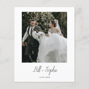 Budget Minimalist Wedding Photo Thank You Card