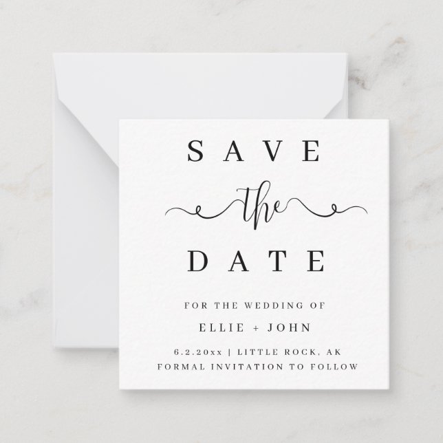 BUDGET Minimalist Wedding Save The Date Invitation (Front)