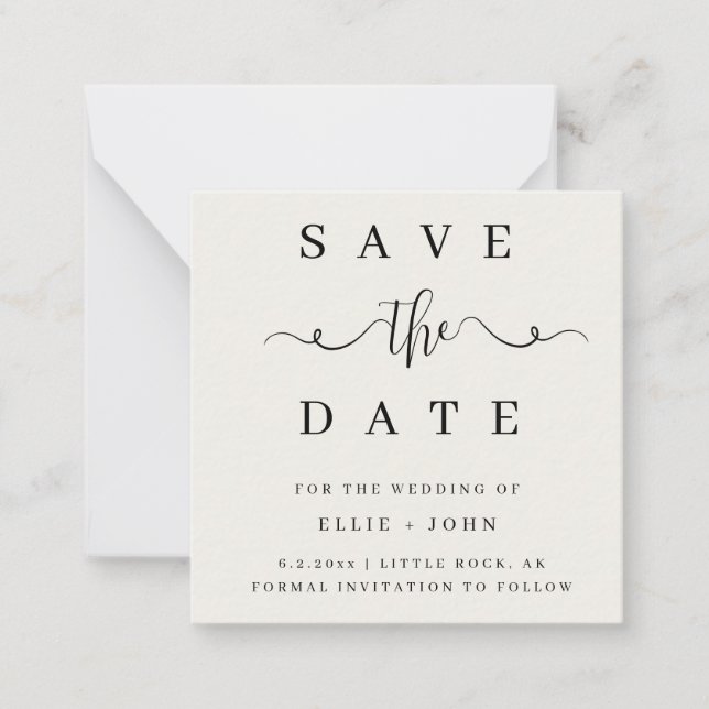 BUDGET Minimalist Wedding Save The Date Invitation (Front)