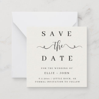 BUDGET Minimalist Wedding Save The Date Invitation