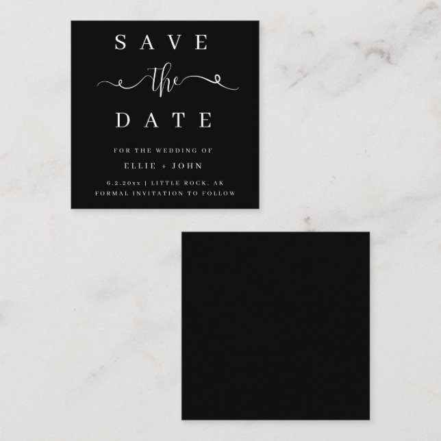 BUDGET Minimalist Wedding Save The Date Invitation (Front/Back)