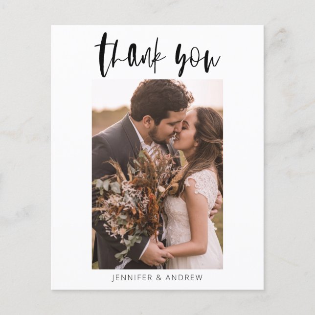 Budget Minimalist Wedding Thank You Card (Front)