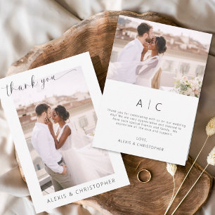 Budget Minimalist Wedding Thank You Cards