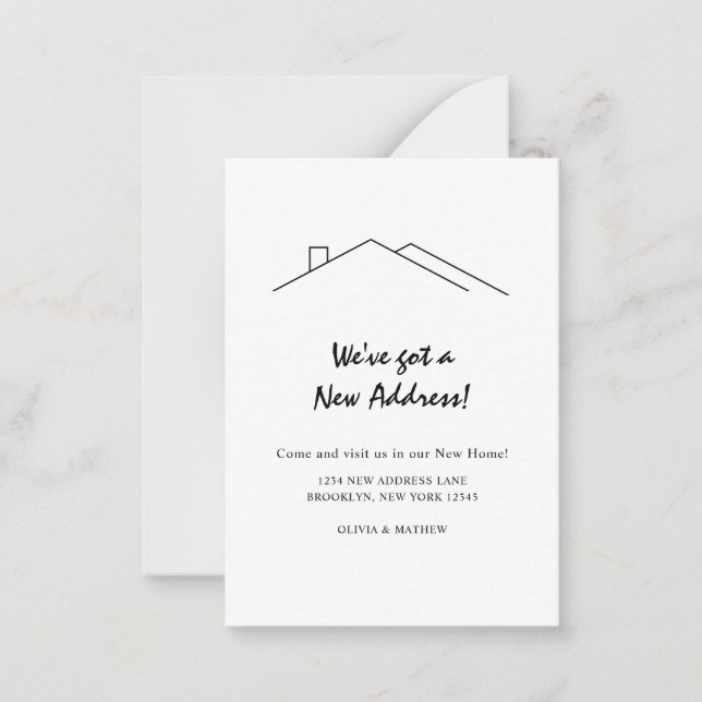 BUDGET Minimalist We've got a New Address Moving Card (Front)
