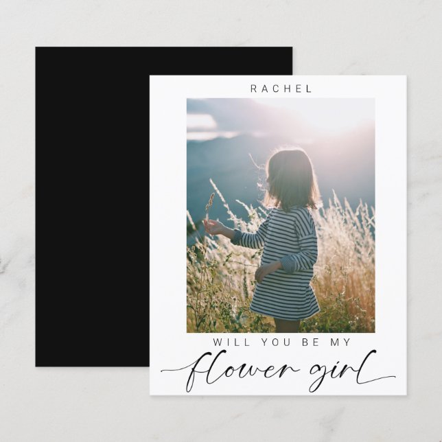 Budget Minimalist Will you be my Flower Girl Photo (Front/Back)