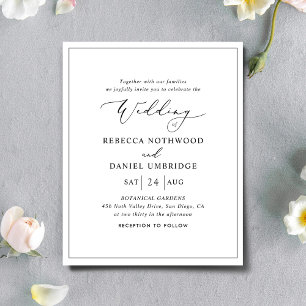 Budget Minimalistic All-in-One Wedding Invitation