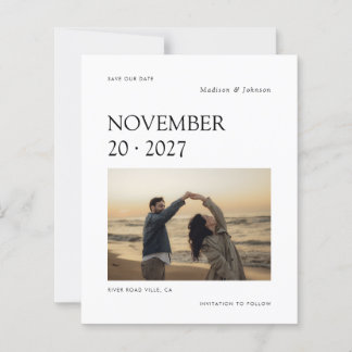BUDGET MinimalModern Photo Wedding Save The Date