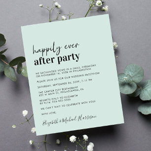 Budget Mint Wedding Reception Invitation