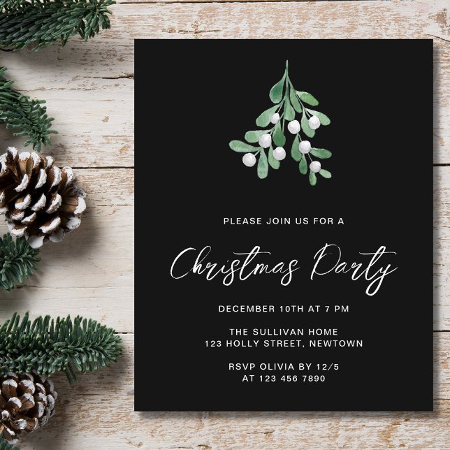 Budget Mistletoe Christmas Party Invitation (Creator Uploaded)