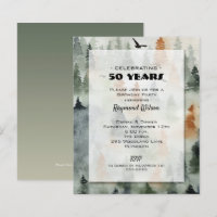 Budget Misty Forest Birthday Invitations