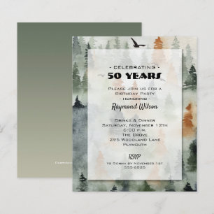 Budget Misty Forest Birthday Invitations