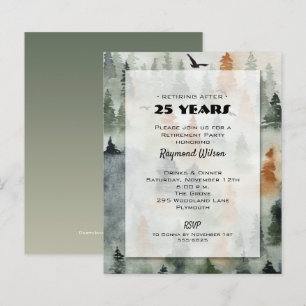 Budget Misty Forest Retirement Invitations
