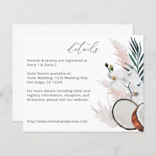 Budget MOD Coconut Coral White Floral Details (Front/Back)