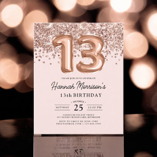 Budget Modern 13th Birthday Rose Gold Party