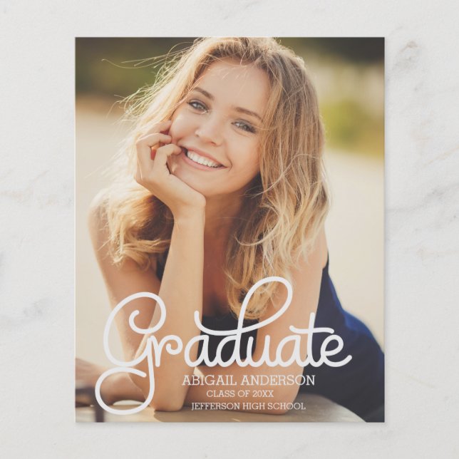 BUDGET Modern 2022 Photo Graduation Announcement (Front)