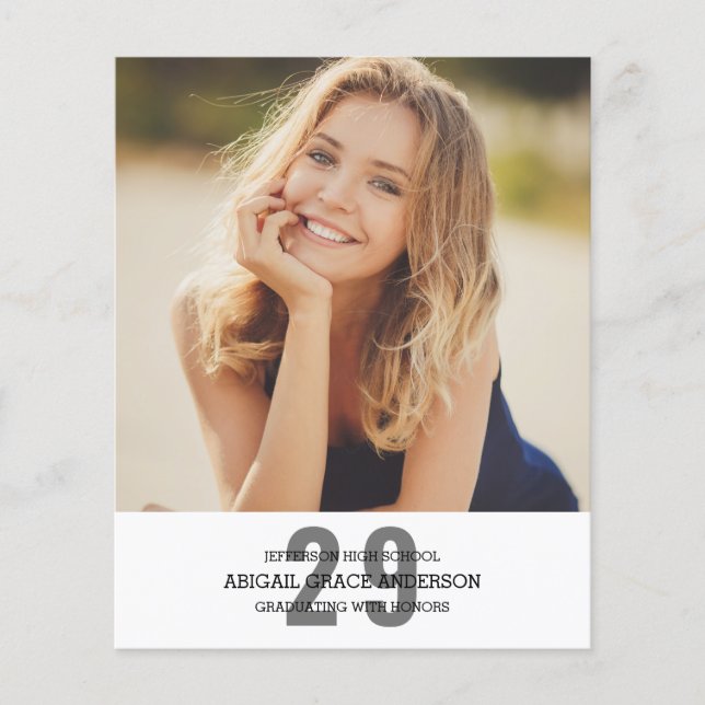 BUDGET Modern 2023 Photo Grad Silver Invitation (Front)