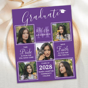 Budget Modern 5 Photo Collage Graduation Card