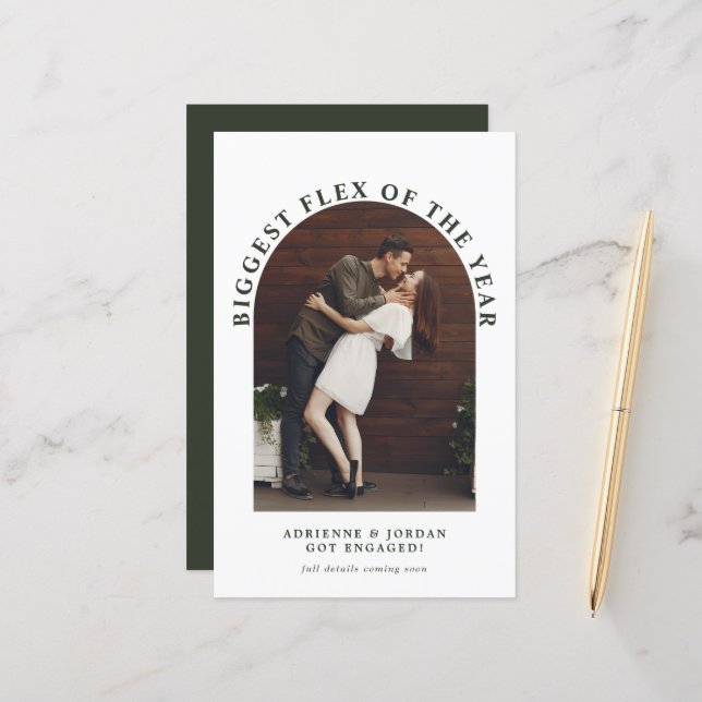 Budget Modern Arch Photo Engagement Announcement (Front/Back In Situ)