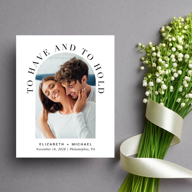 Budget Modern Arch Photo Wedding Invitation (Creator Uploaded)