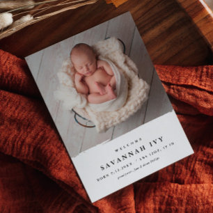 Budget Modern Baby Photo Birth Announcement Postcard