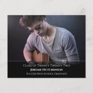 Budget Modern Black Photo Graduation Announcement