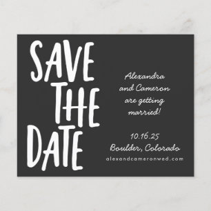 Budget Modern Black Playful Wedding Save The Date