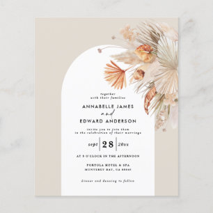 budget Modern bohemian pampas grass wedding Flyer
