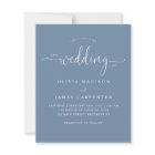 Budget Modern Boho Dusty Blue Photo Wedding Invite