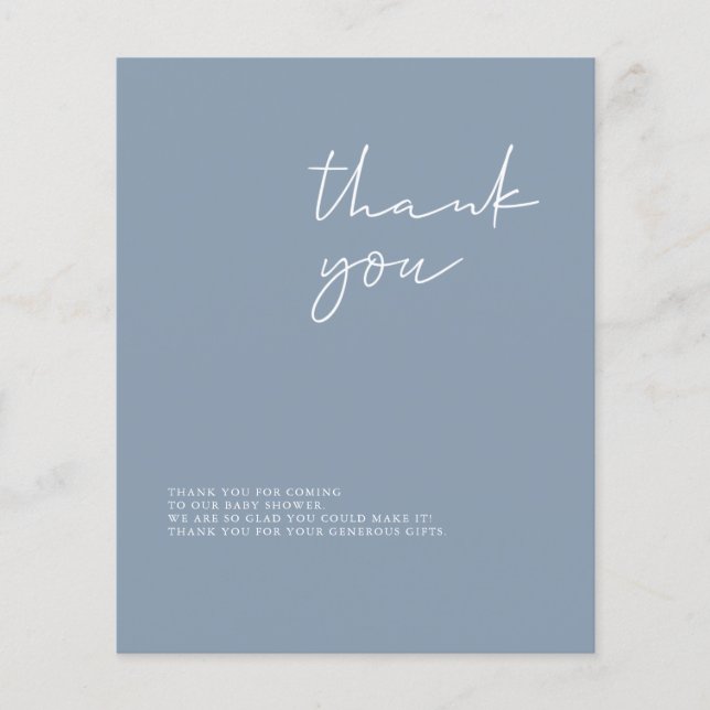 Budget Modern Boy Baby Shower Thank You Card (Front)