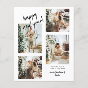 BUDGET Modern Brush Script 4 Photo Happy New Year