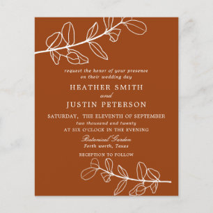 Budget Modern Burnt Orange Terracotta Wedding
