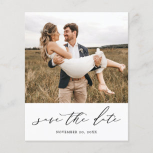 Budget Modern Chic Minimal Photo Save the Date Flyer