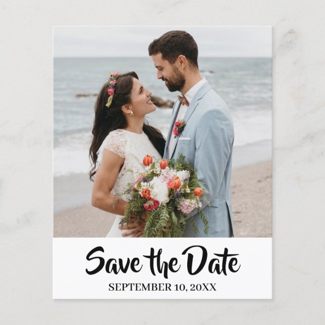 Budget Modern Chic Photo Save The Date Custom Flyer (Front)
