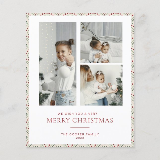 BUDGET Modern Christmas Card (Front)